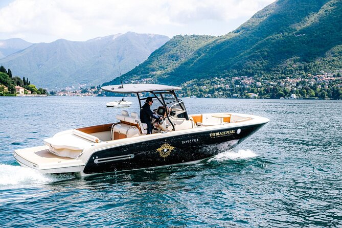 4H Private Cruise Bellagio Varenna Tender Yacht Invictus 6 Pax - Como harbor sights: Life Electric, Villa Olmo, and seaplane hangars