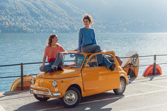 Como Lake: vintage car Fiat 500 Rental - The best part: the classic route loop (west side to Bellagio by car ferry)